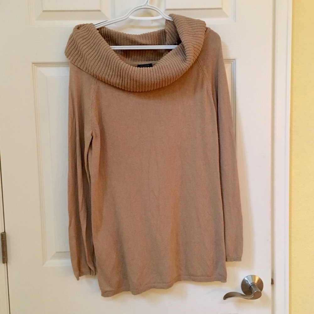 L Ann Taylor Camel colored Cowl neck sweater